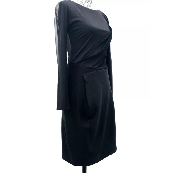 $448 MAXAZRIA Black  Back Long Sleeve Dress Size 2 - Picture 6 of 7